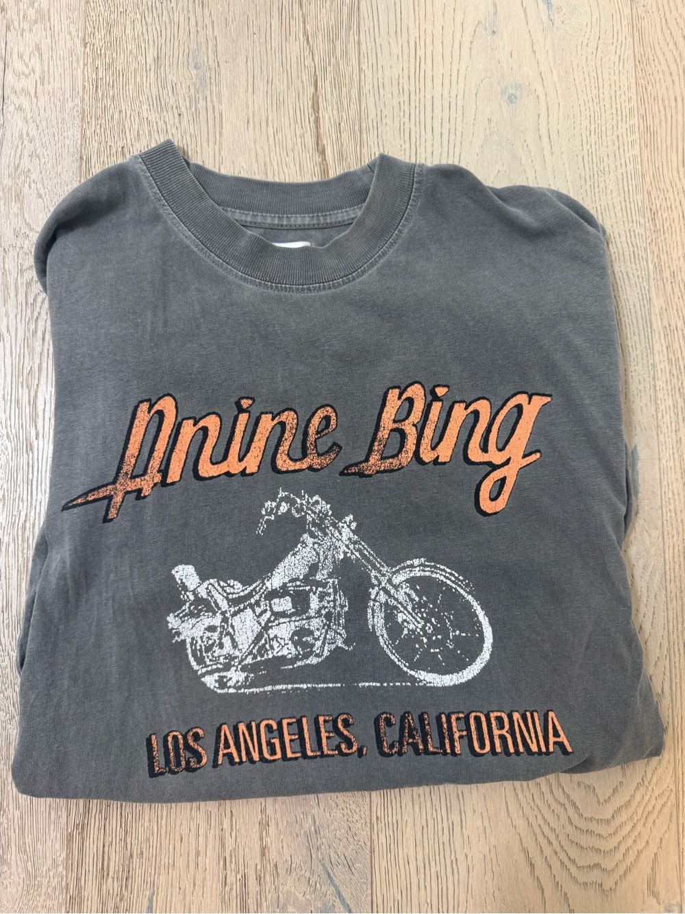 Anine Bing - Lili Tee Motorcycle in Washed Grey - Picture 3 of 6
